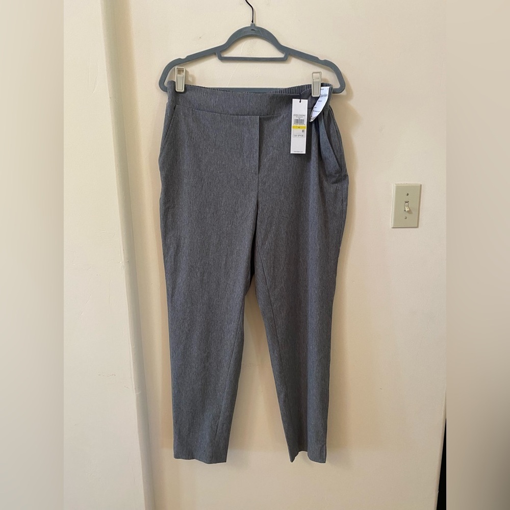 NWT Calvin Klein Modern Essentials Mid Rise Slim Gray Pants M